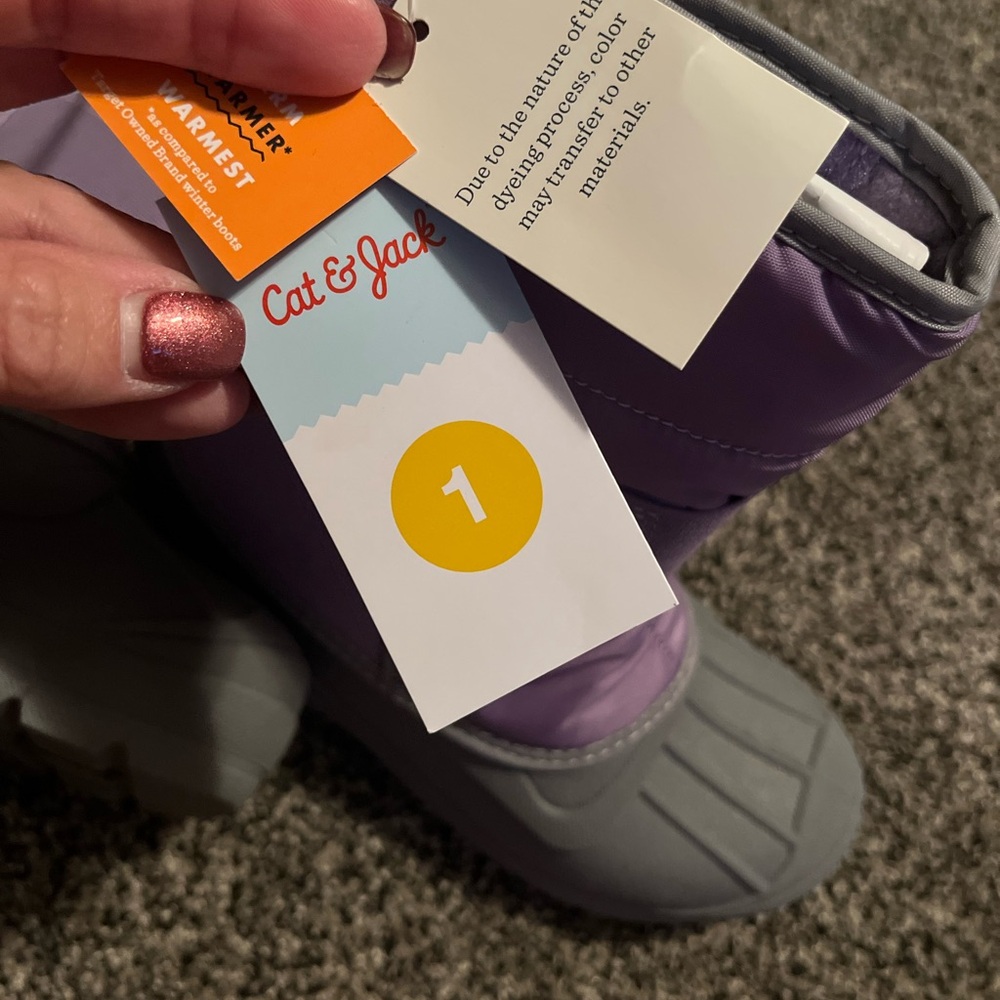 Cat & Jack Lavender and Gray Boots. #K2 - Picture 5 of 5